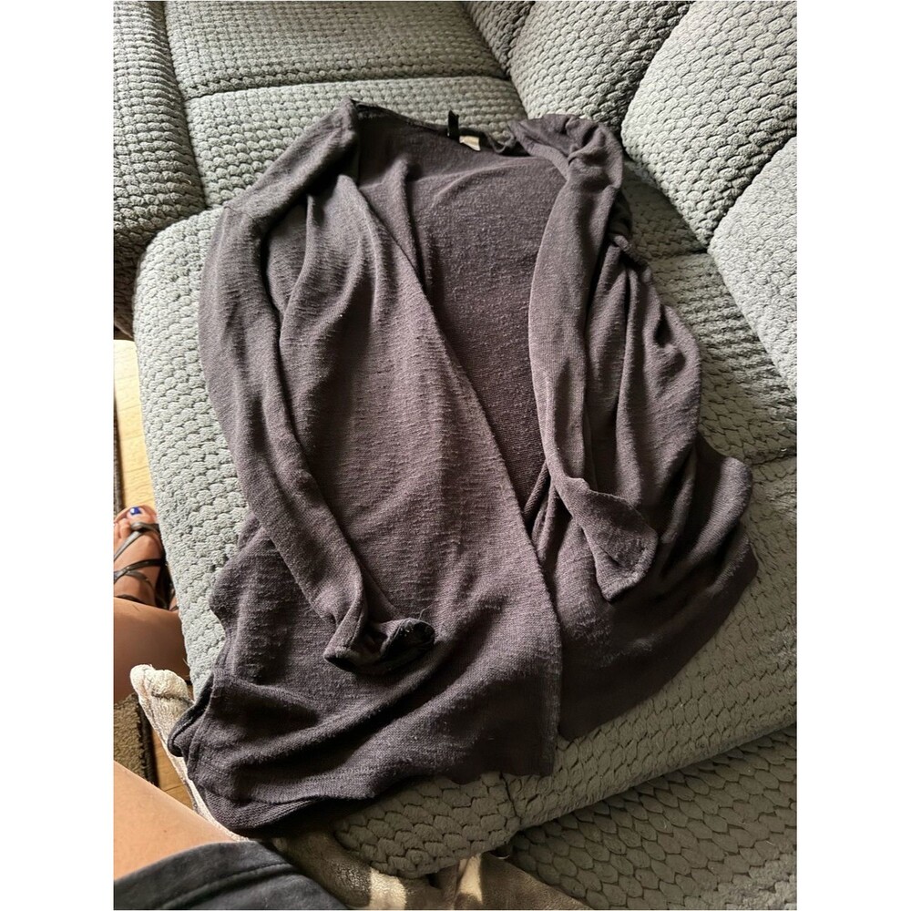 Divided Open-Front Cardigan Sweater - Dark Gray